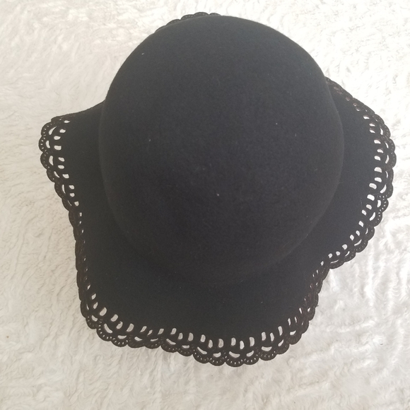 Rossomenta Firenze Anthropologie Wool Lasercut Black Hat - Picture 5 of 12